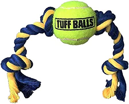 PetSport Tuff Ball Tug 14" Rope w 2.5" Tuff Ball Dog Toy