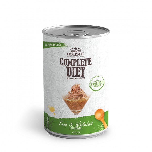 Absolute Holistic Complete Diet Tuna & White Bait 150gm Ctn of 24