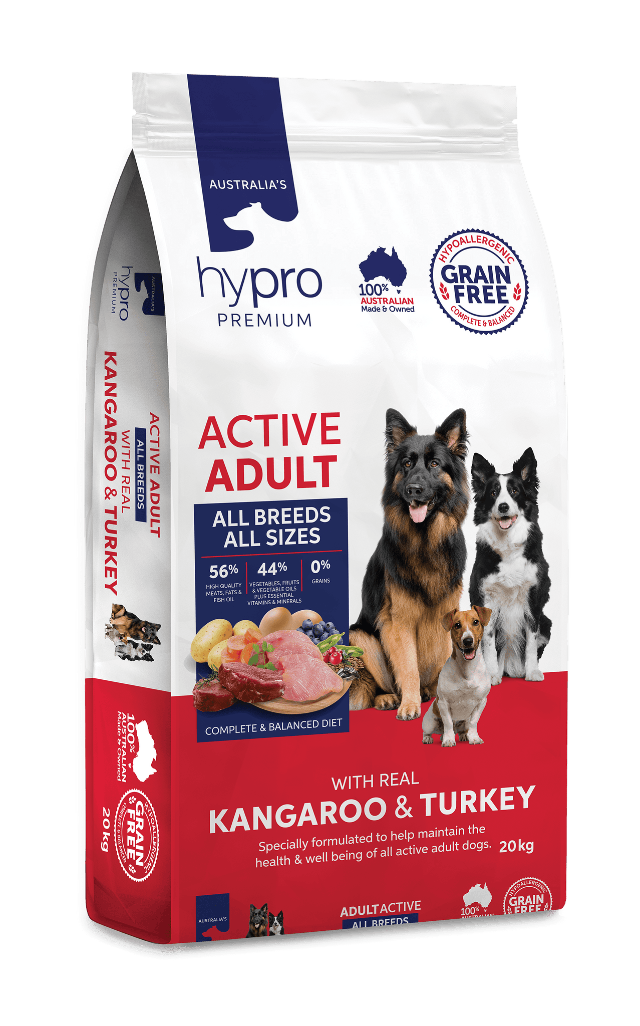 Austalian Made Hypro Premium GF Adult Dog Food Kangaroo Turkey