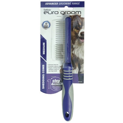 Euro Groom Dog Shedding Comb - Medium