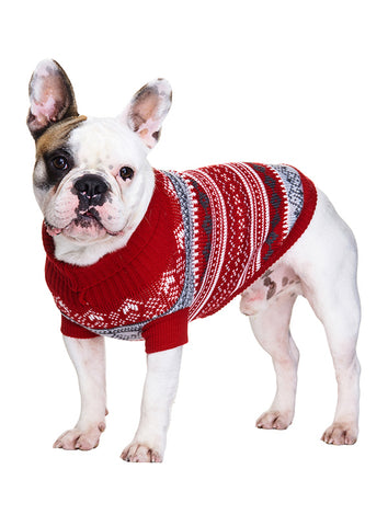 Urban Pup Red Fiar Isle Vintage Dog Sweater