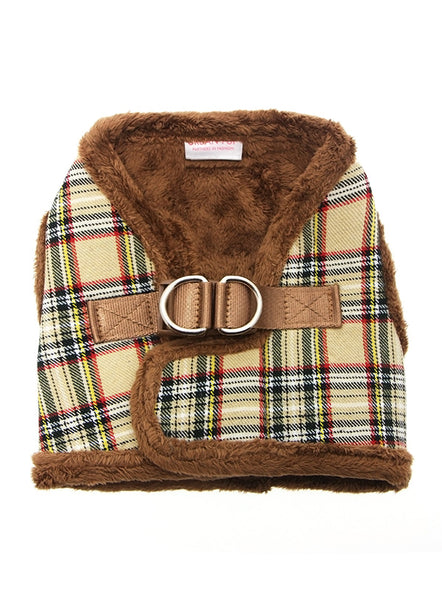 Luxury Fur Lined Dog Harness - Brown