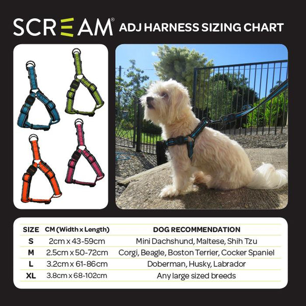 Scream Reflective Step In Dog Harness