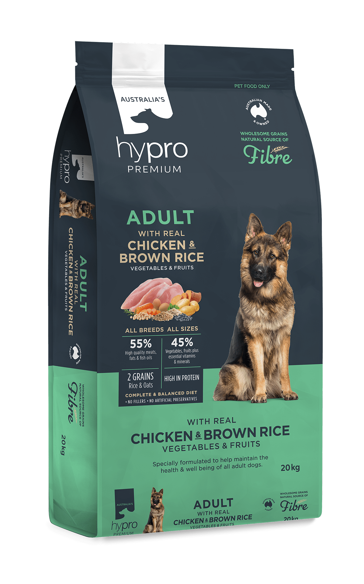 Aust Made Hypro Premium Whole Grains Chicken Brown Rice Adult Dry Dog Food