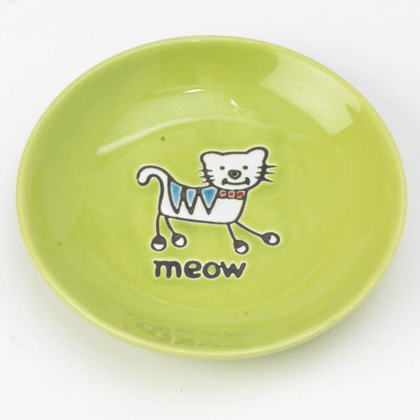 Silly Kitty Saucer Ceramic Cat Bowl
