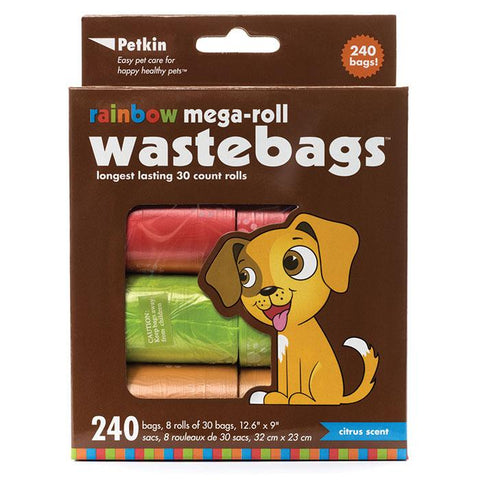 PetKin Rainbow Mega-Roll Waste Bags