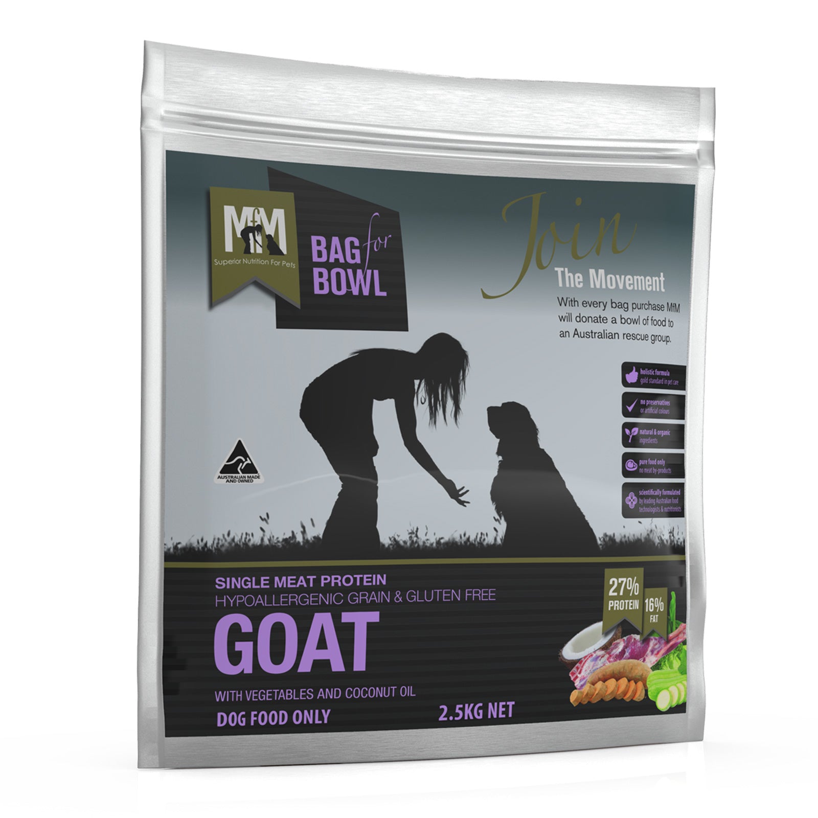 Meals for Mutts Single Protein Goat Gluten Free Grain Free Dog Food