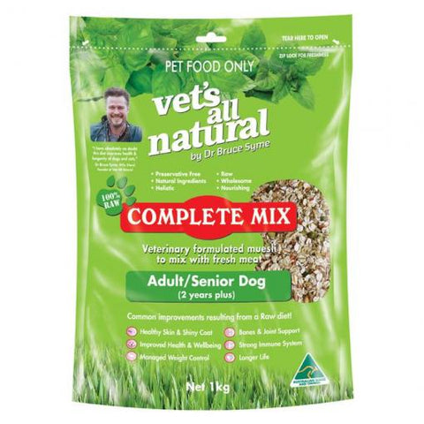 Vets All Natural Complete Mix Dry Dog Food - Adult / Senior Dog
