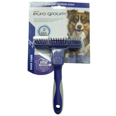 Euro Groom Dog Rake Comb - 20 Short Teeth