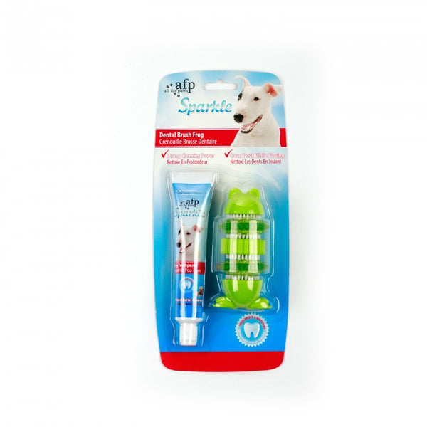 Sparkle Self Brushing Frog With Toothpaste Kit For Dogs