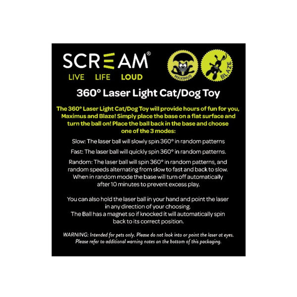 Scream 360 Laser Light Ball with Stand for Cats
