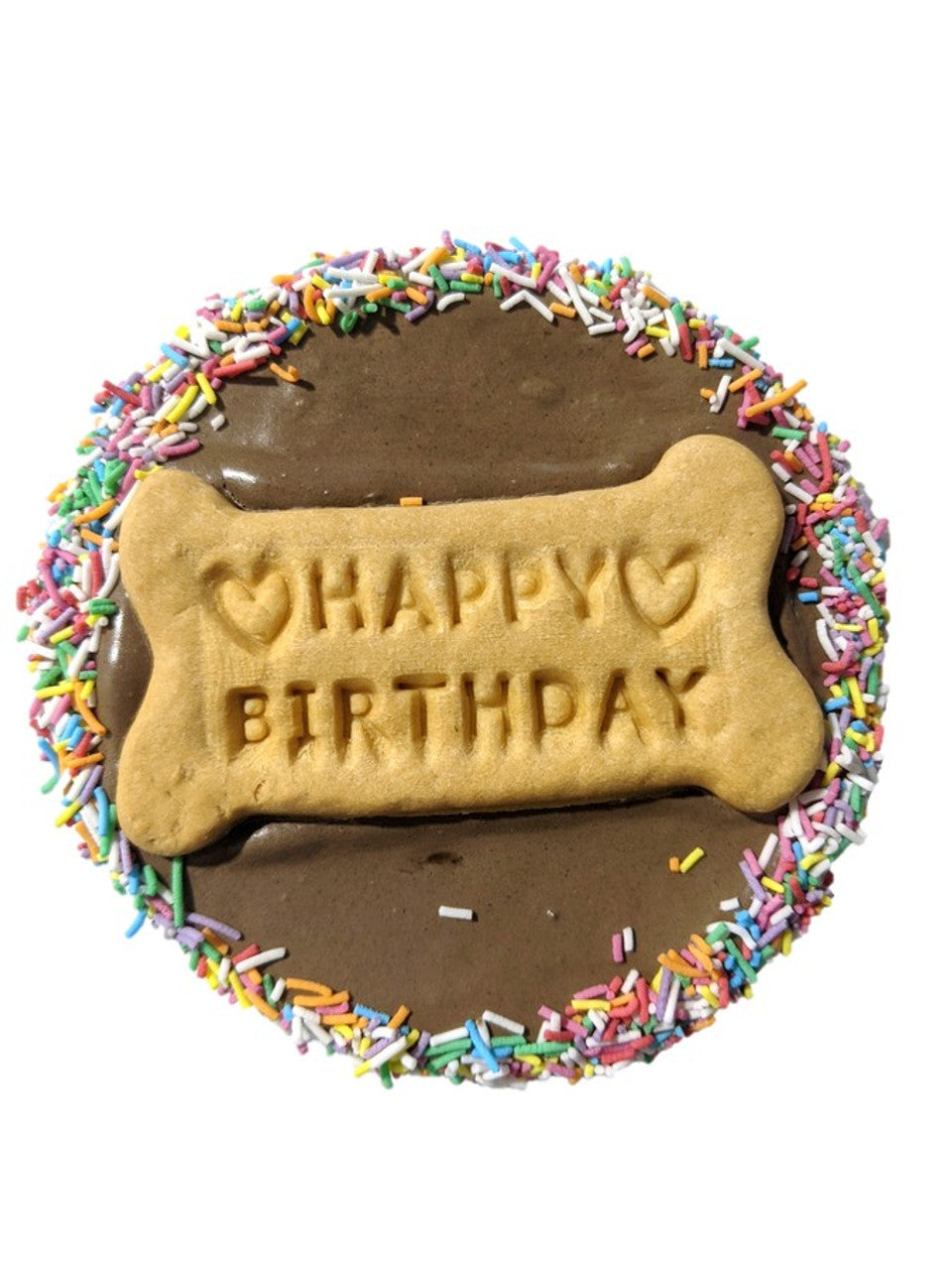 Doggy Birthday Cake With Bone Shape Biscuit Top