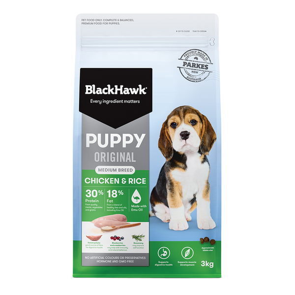 Black Hawk Dry Dog Food Puppy Medium Breed Original - Chicken And Rice