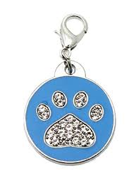 Diamante Paw Dog Collar Charm