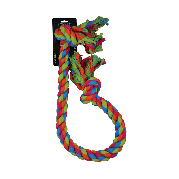 Scream 2 Knot Jumbo Rope Dog Toy