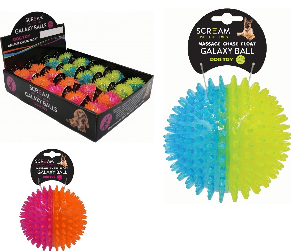 Scream Galaxy Squeaker Dog Balls