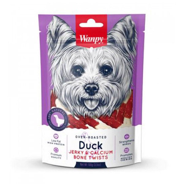 Wanpy Duck Jerky & Calcium Bone Twists Dog Treats
